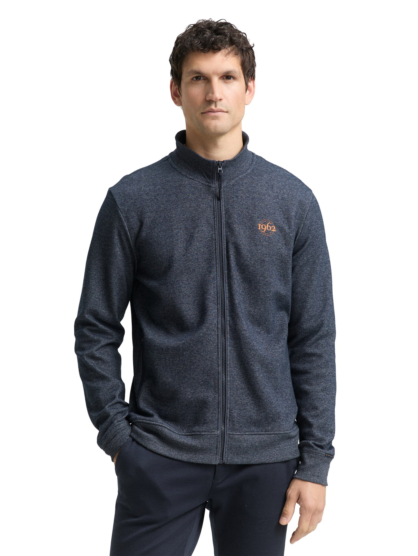 fine striped stand-up jacket - 1049523