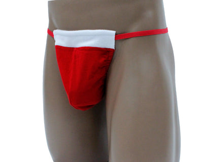 Festive Men's Santa Posing Strap: Elevate Your Christmas Style with a Stylish G-String