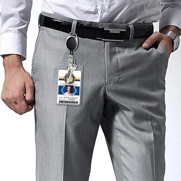 Retractable Badge Reel with Claw Clasp and Clip for Id Card Holders