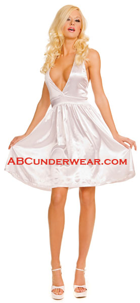 Scarlet Satin V-neck Dress