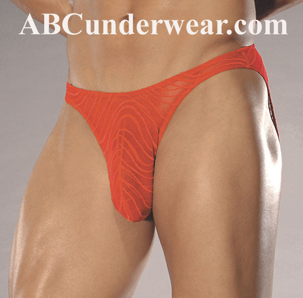 Sheer Wavy Red Lace Bikini - Small Clearance