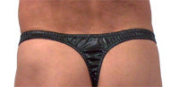 Stylish Black Patent Men's Thong: Elevate Your Wardrobe with Sophistication