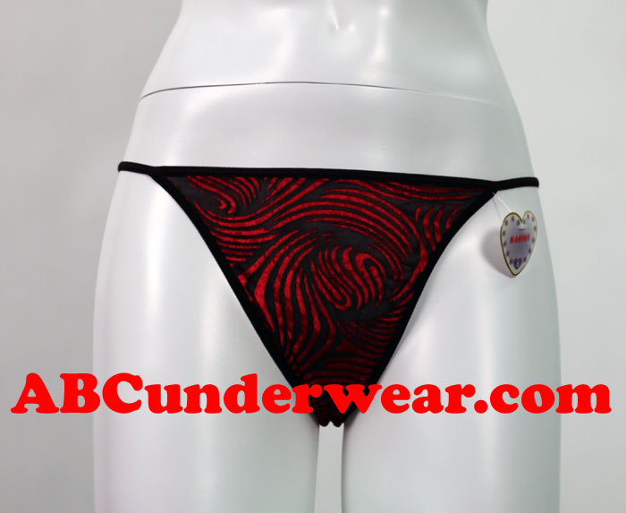 Velvet Look Sheer String Panties