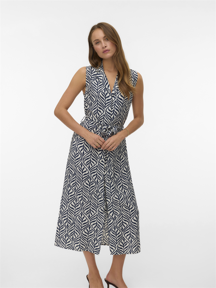 VMJOSIE SL V-NECK 7/8 DRESS WVN GA - 10341594
