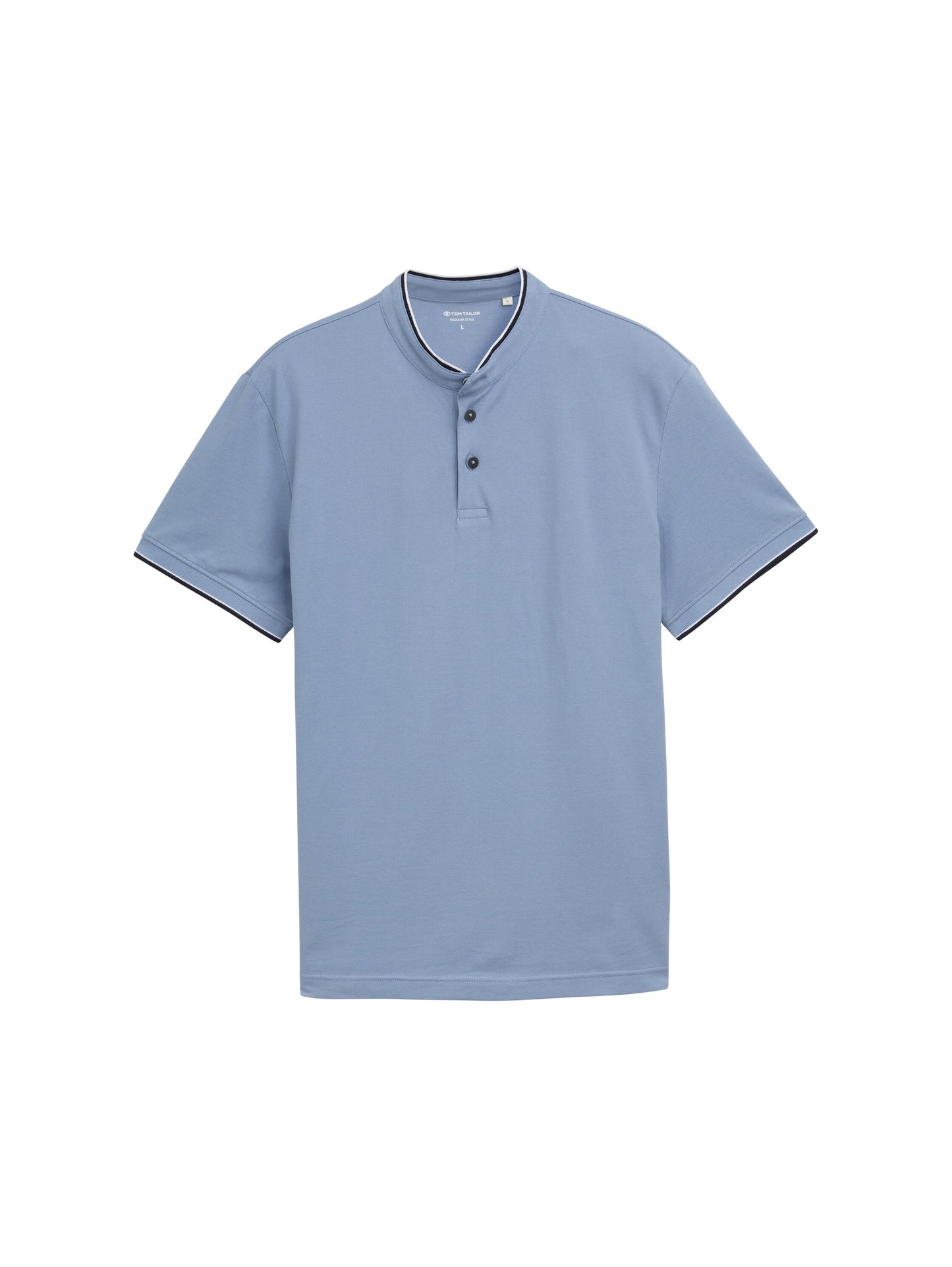 detailed printed stand-up polo - 1045705