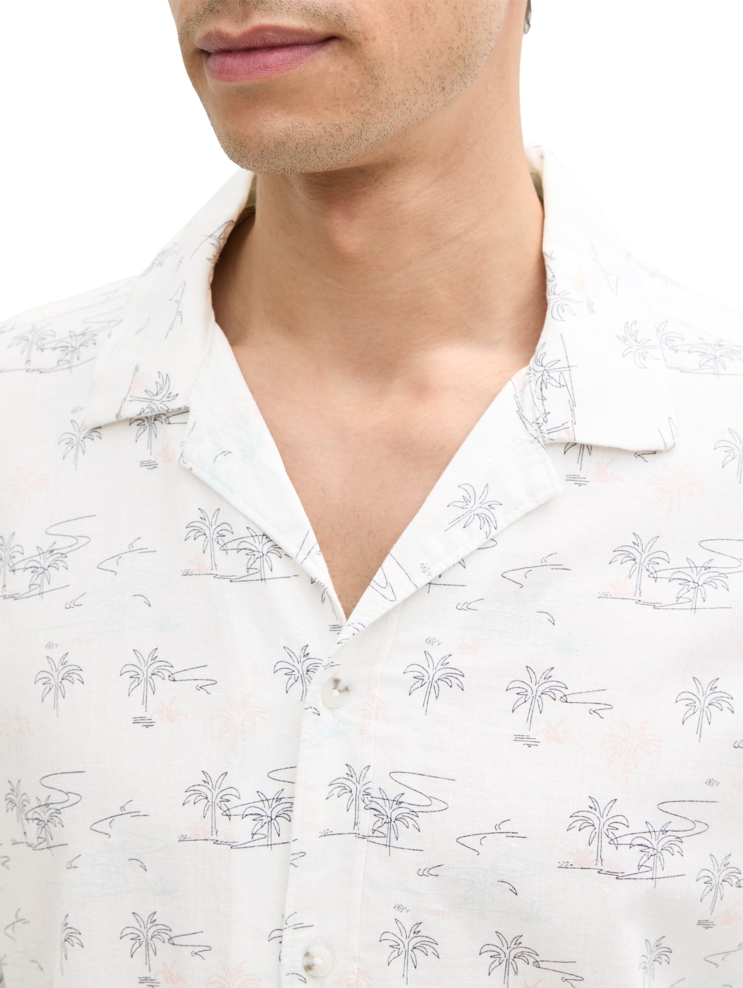 printed viscose linen shirt - 1045110
