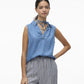 VMHARPER SL COLLAR SHORT TENCEL TOP - 10283751