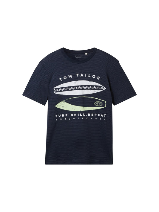 printed fine stripe t-shirt - 1041784