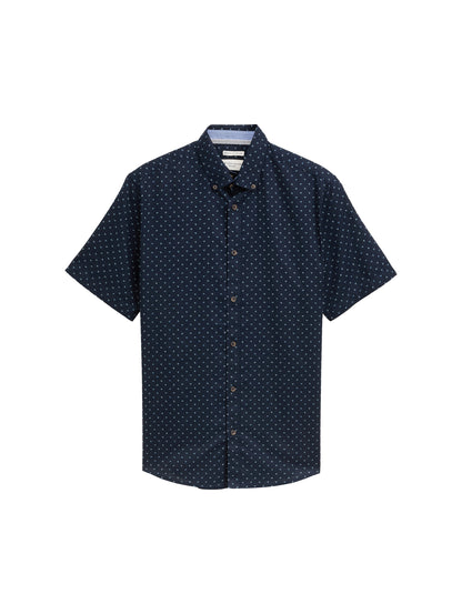 printed cotton linen shirt - 1045099