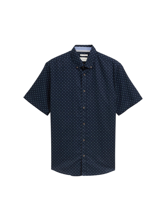 printed cotton linen shirt - 1045099