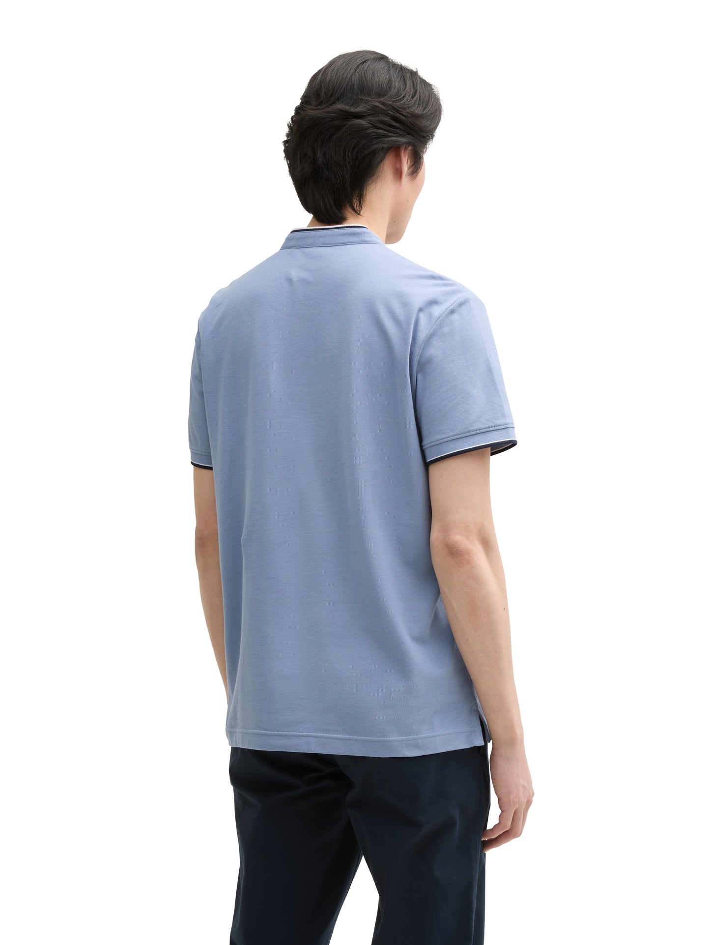 detailed printed stand-up polo - 1045705