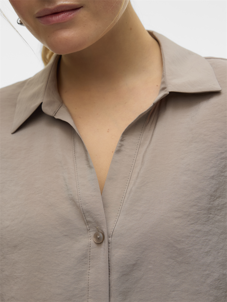 VMQUEENY LS OVERSIZE SHIRT WVN GA N - 10289349