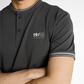 printed stand-up collar polo - 1050196