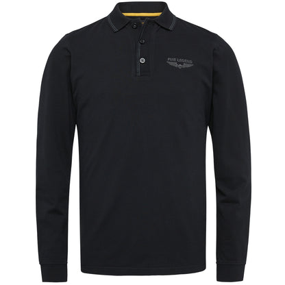 Long sleeve polo peached pique str - PPS2210812