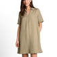 dress linen with polo collar - 1051242