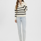 VMSABA STRIPE LS HIGHNECK BLOUSE GA - 10269246