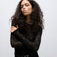 AWTESSY LS O-NECK LACE TOP NOOS - 10334538