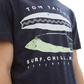 printed fine stripe t-shirt - 1041784