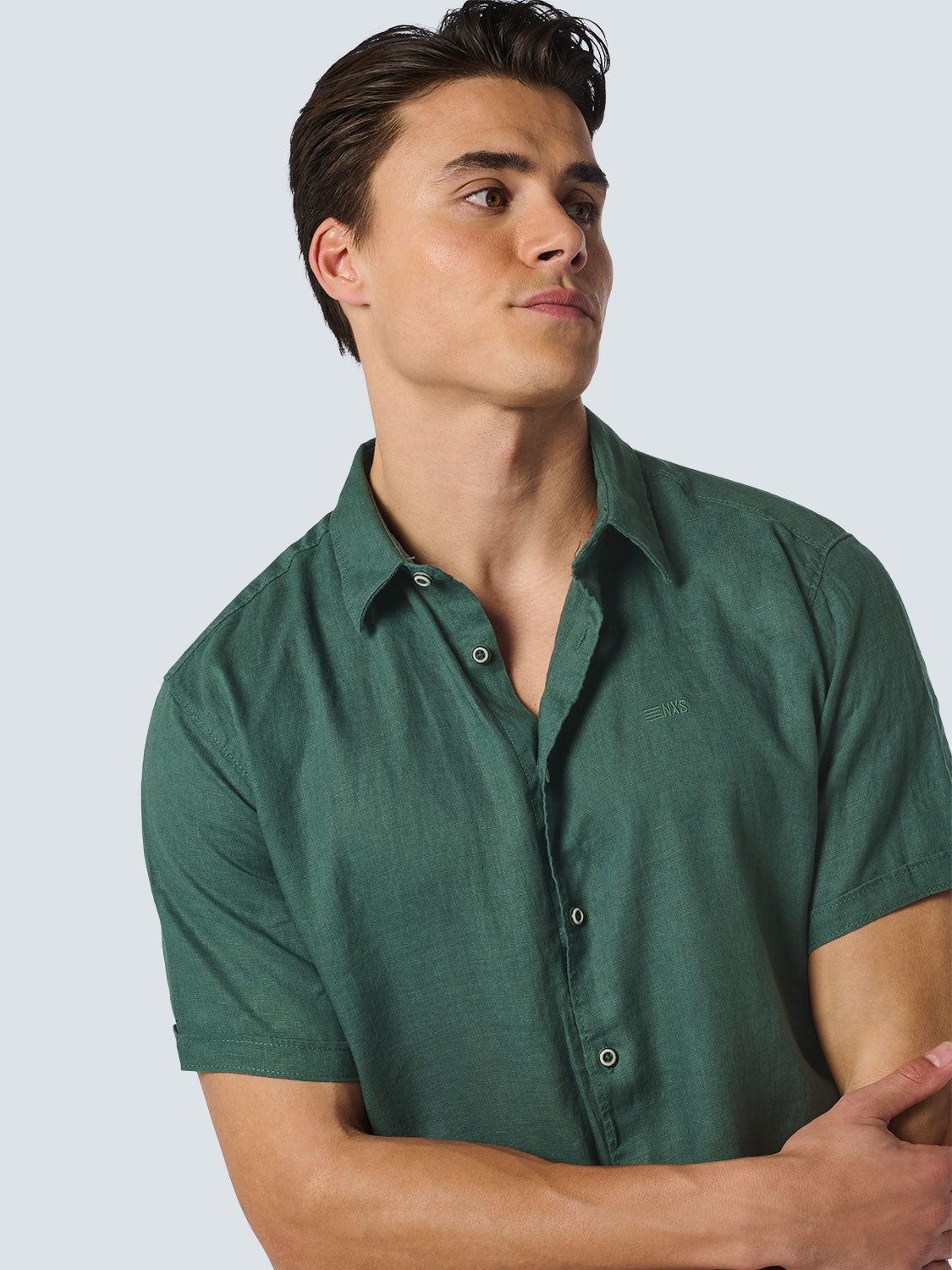 Shirt Short Sleeve Linen Solid - 23480336SN