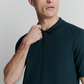Pullover Short Sleeve Polo Zip Soli - 27210352