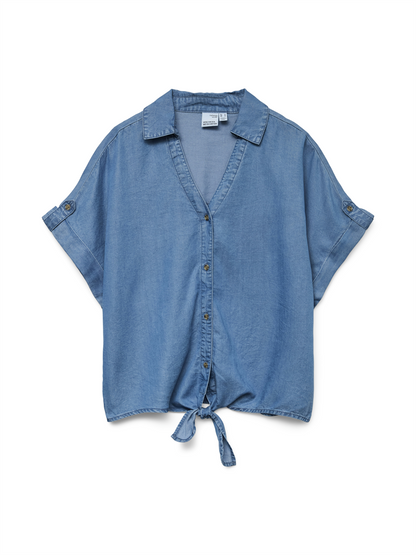 VMFLEUR SS BOW TENCEL SHIRT - 10326059