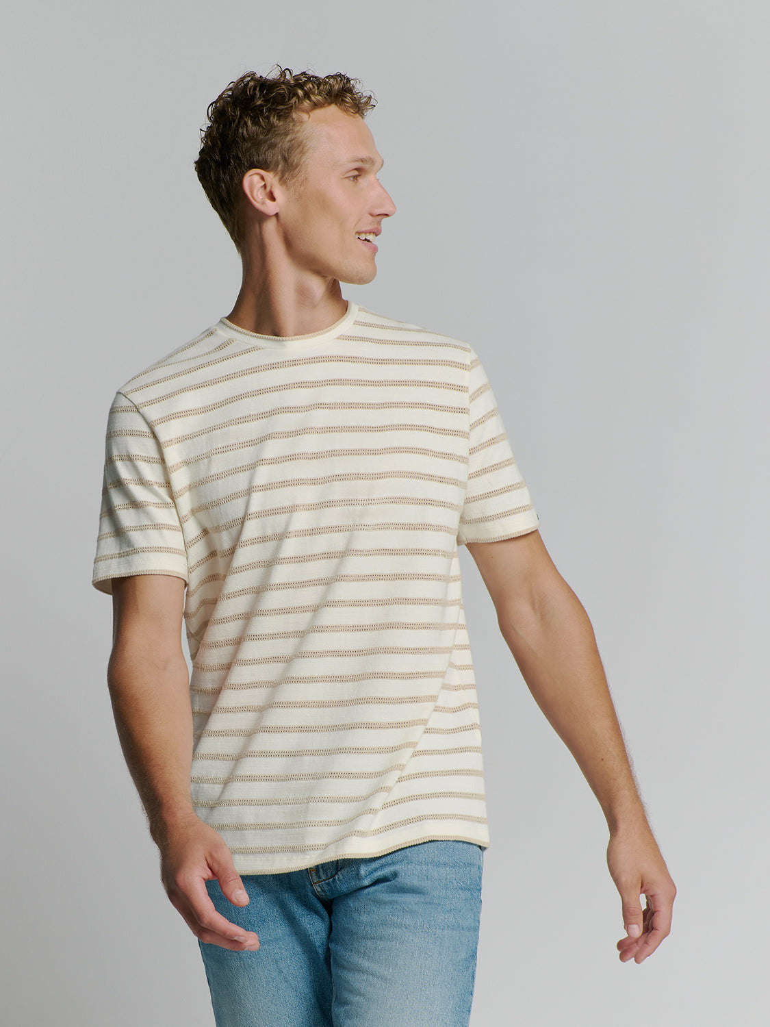 T-Shirt Crewneck Jacquard Stripes - 27350304
