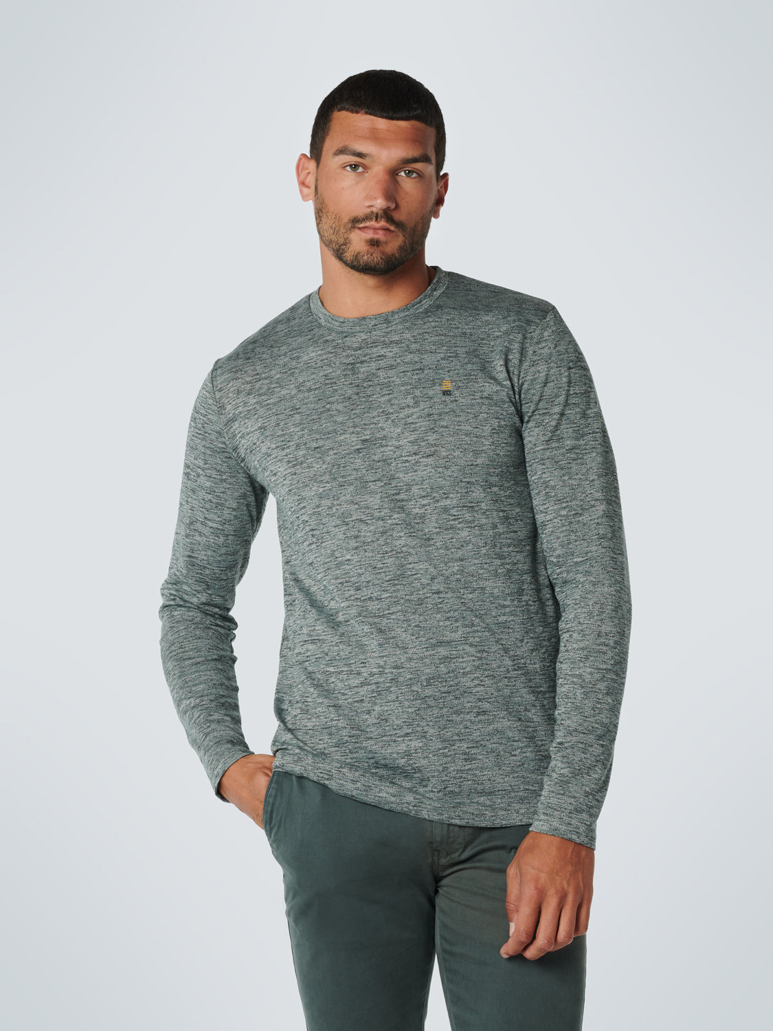 T-Shirt Long Sleeve Crewneck Stretc - 17120701