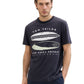 printed fine stripe t-shirt - 1041784