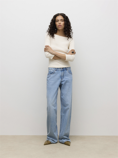 AWVERDE 3/4 BOATNECK TOP - 10339925