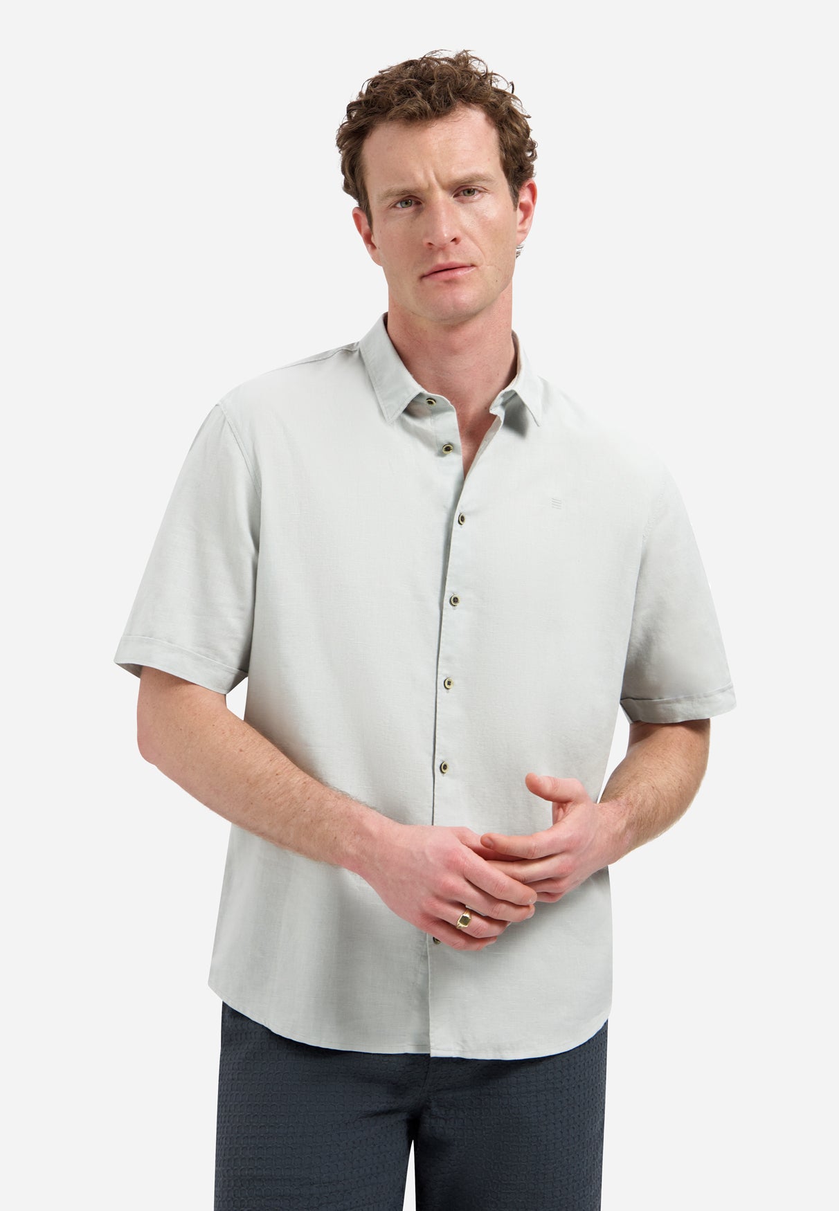 Shirt Short Sleeve With Linen - 31480321SN