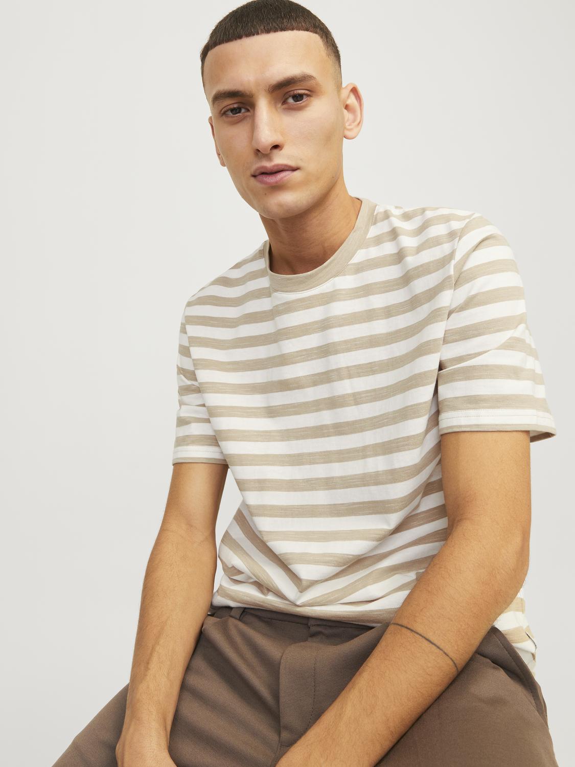 JORTAMPA STRIPE TEE SS CREW NECK - 12252176
