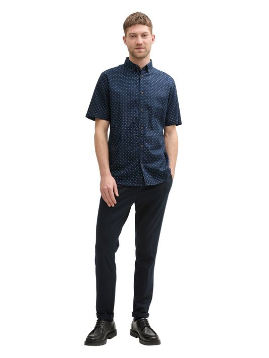 printed cotton linen shirt - 1045099