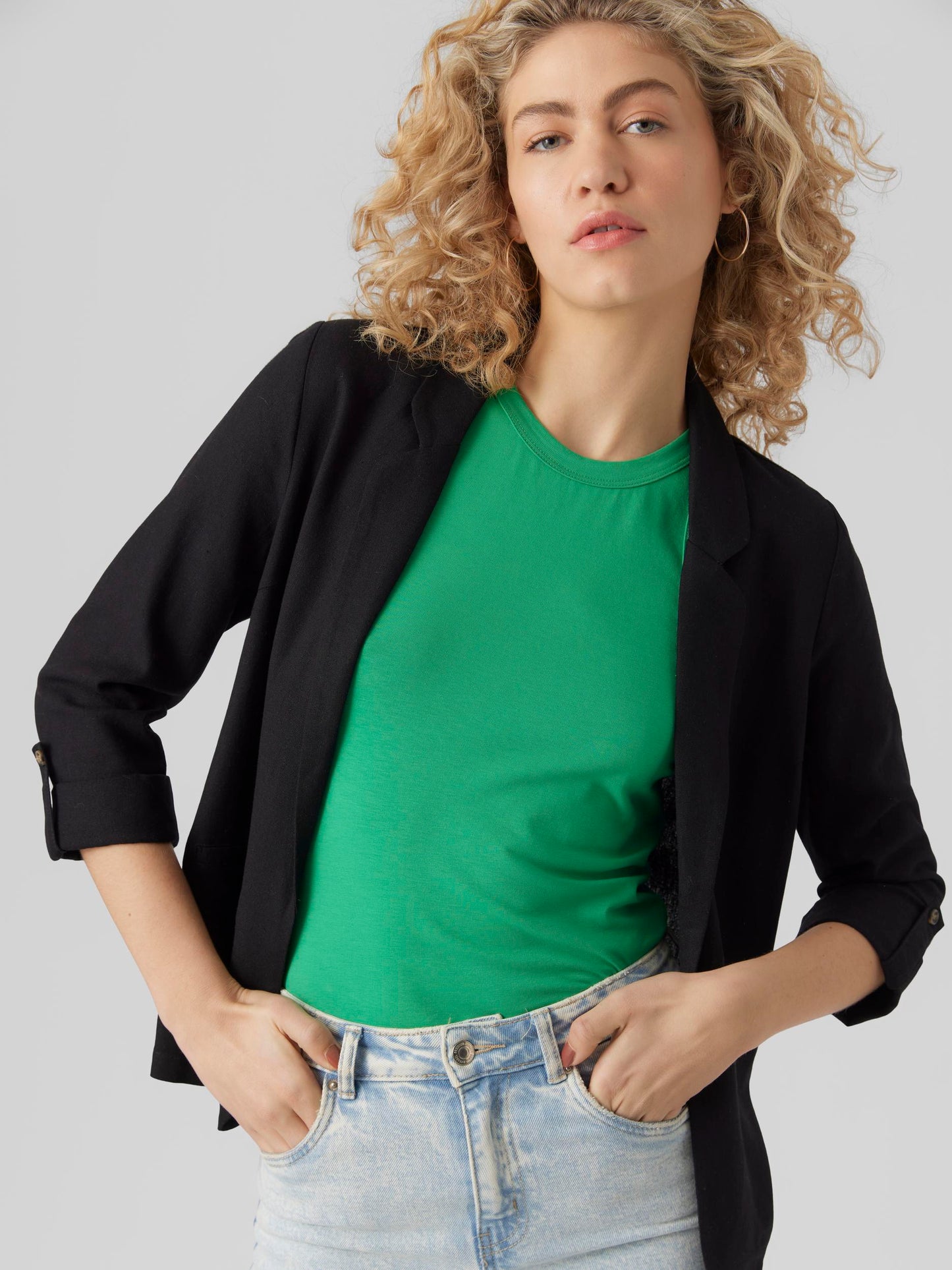 VMJESMILO 3/4 LOOSE BLAZER WVN NOOS - 10279700