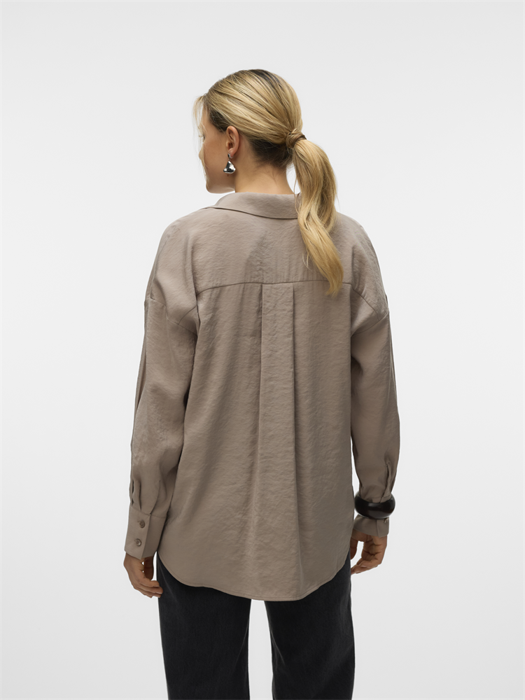VMQUEENY LS OVERSIZE SHIRT WVN GA N - 10289349