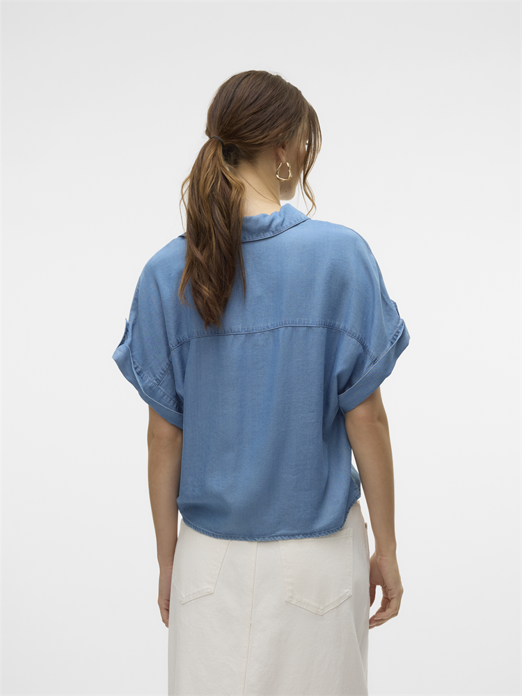 VMFLEUR SS BOW TENCEL SHIRT - 10326059