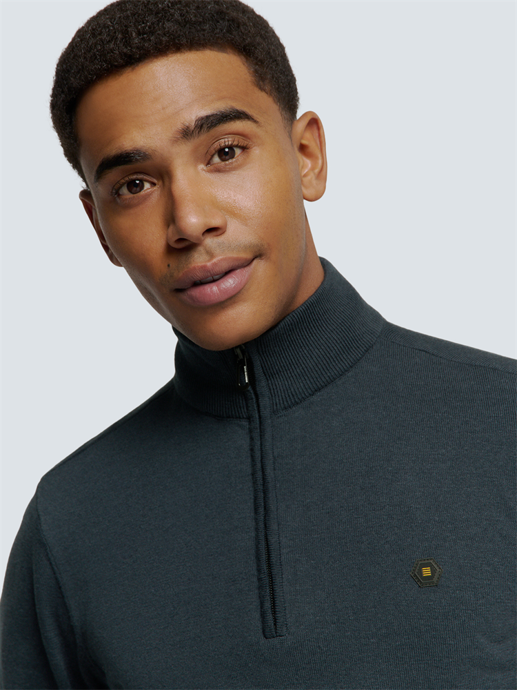 Pullover Half Zip 2 Coloured Melang - N2185
