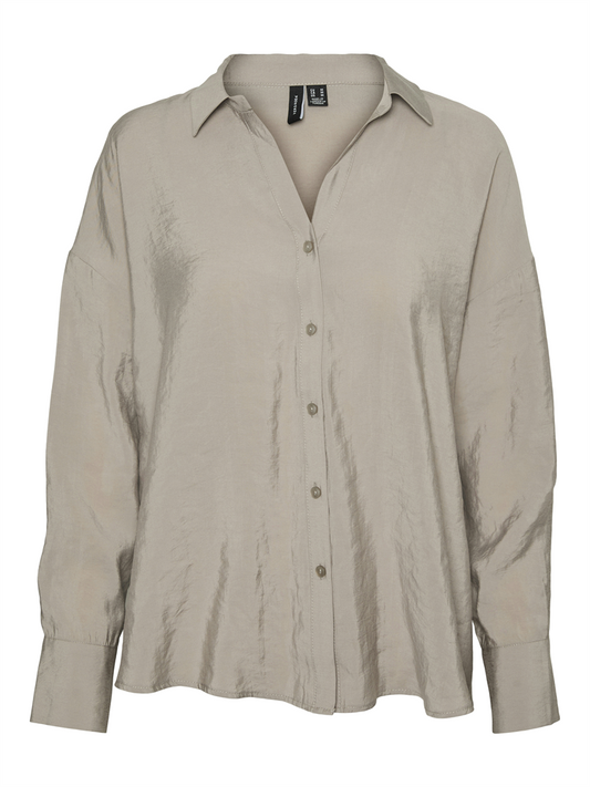 VMQUEENY LS OVERSIZE SHIRT WVN GA N - 10289349