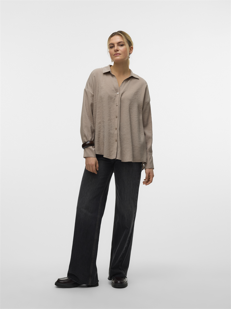 VMQUEENY LS OVERSIZE SHIRT WVN GA N - 10289349