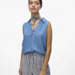 VMHARPER SL COLLAR SHORT TENCEL TOP - 10283751
