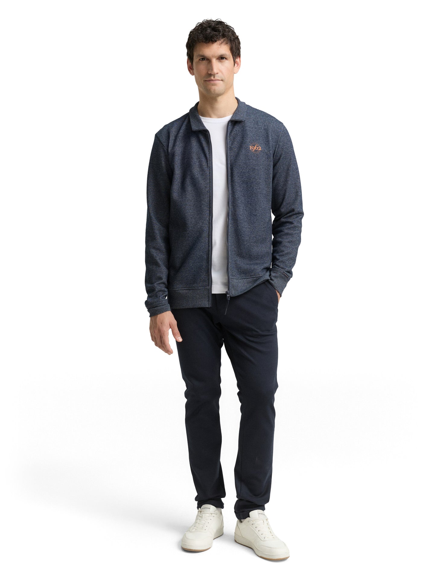 fine striped stand-up jacket - 1049523