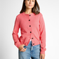 knit crispy cotton cardigan - 1050537