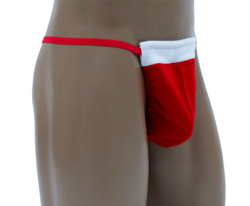 Festive Men's Santa Posing Strap: Elevate Your Christmas Style with a Stylish G-String