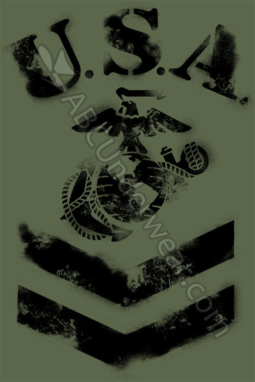 Marines Logo Faux Stenciled Shirt