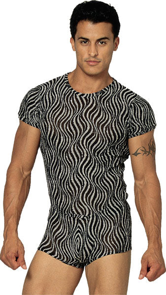 Sheer Embossed Zebra Short - Clearance Large