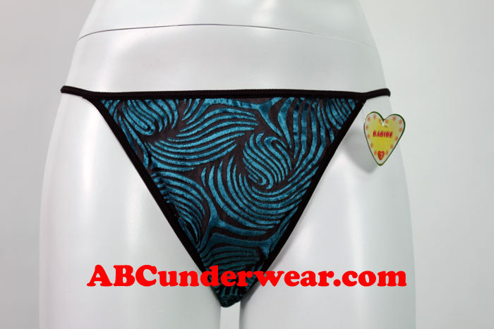 Velvet Look Sheer String Panties