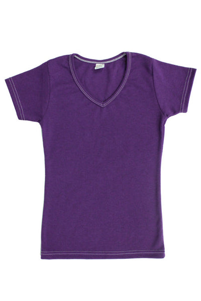 Womens Cotton V-Neck T-Shirt - Royal Purple