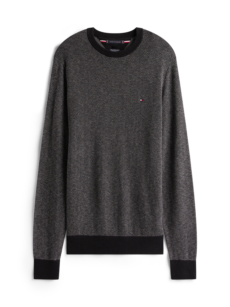 PIMA CTN CASH HERRINGBONE CREW - MW0MW41319