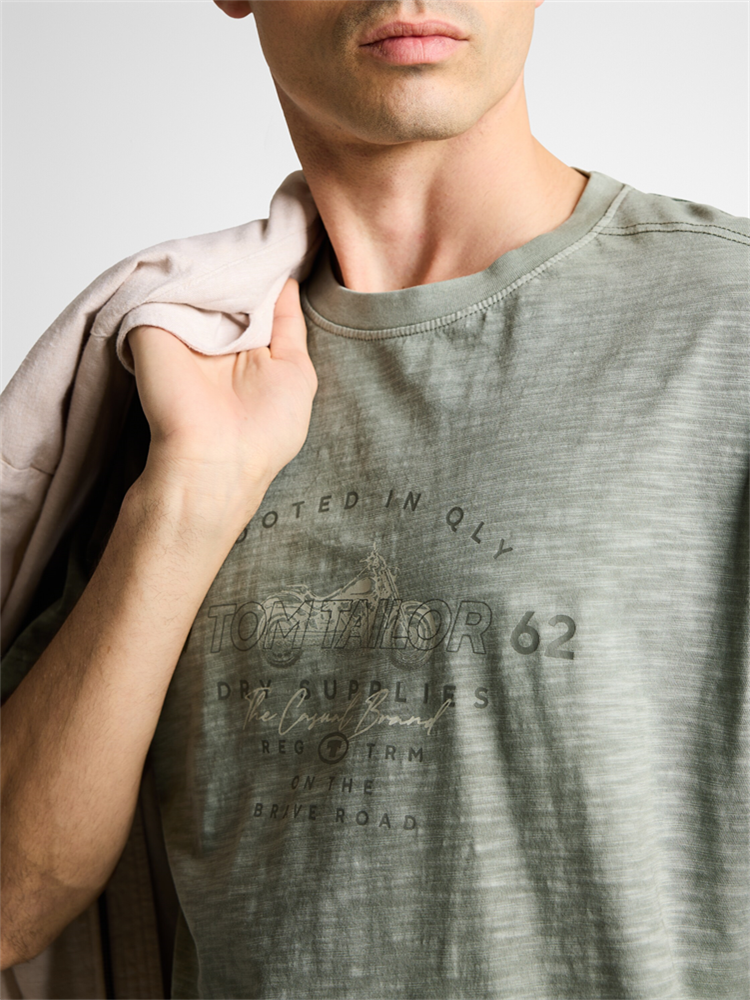printed garment dye t-shirt - 1050226