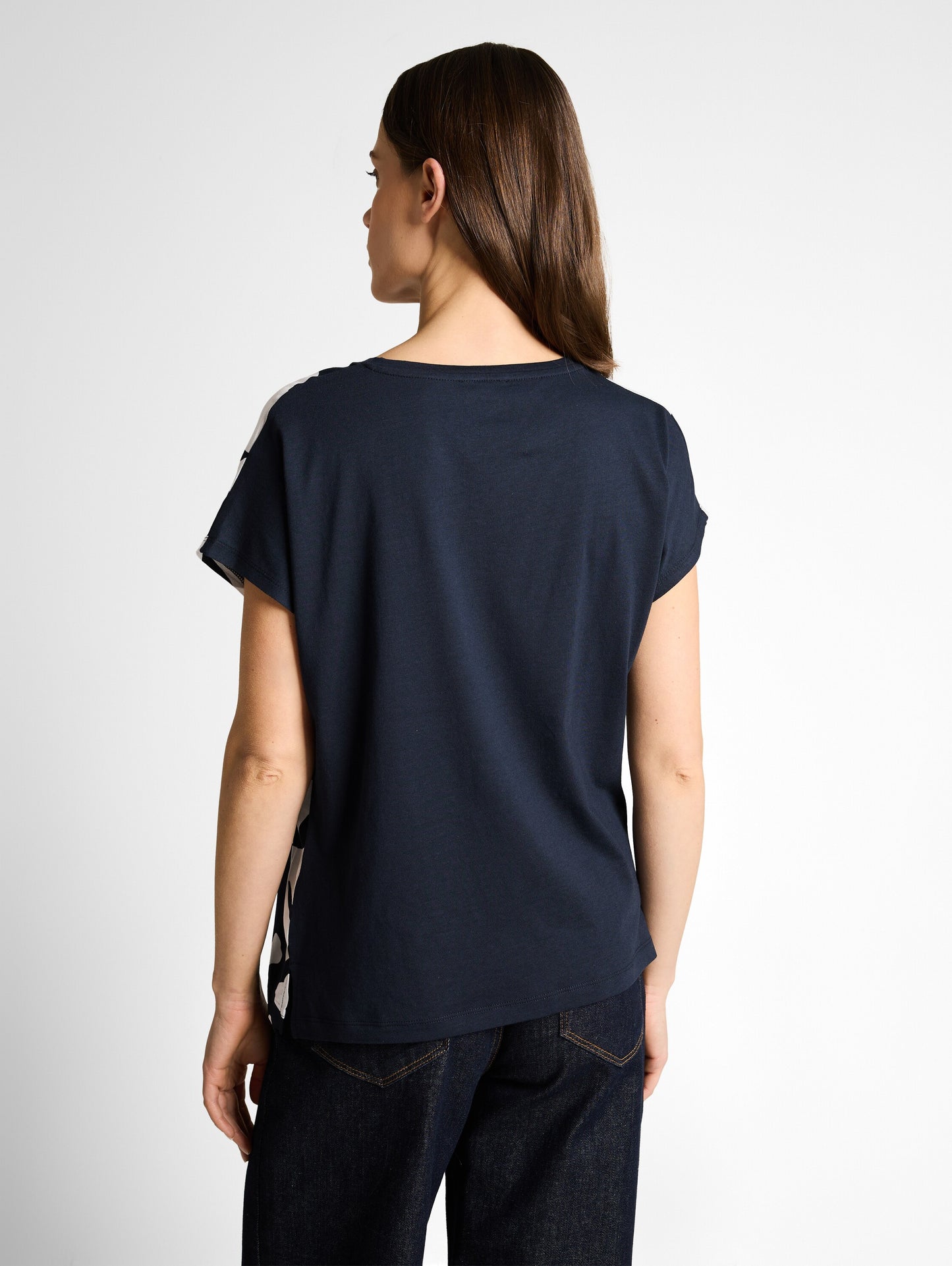 T-shirt fabric mix print crew - 1050445