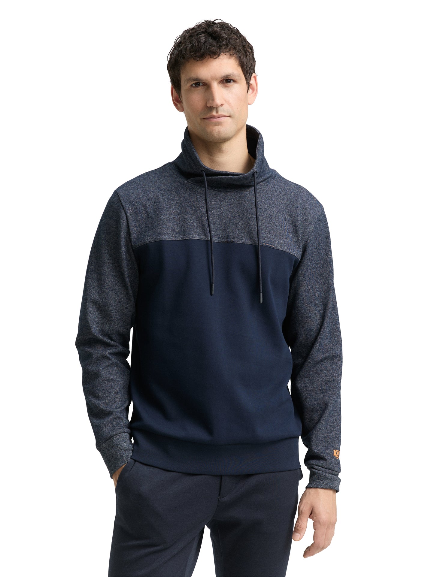 fine striped snood sweatshirt - 1048636